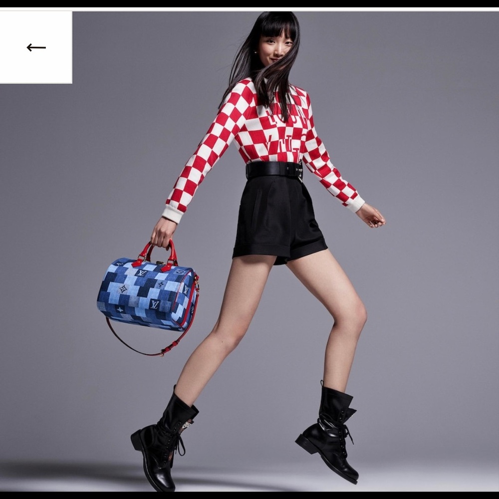 SPEEDY BANDOULIERE 30 / Denim Blue/Red